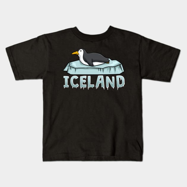 Iceland Puffin Icelandic Travel Souvenir Kids T-Shirt by KAWAIITEE